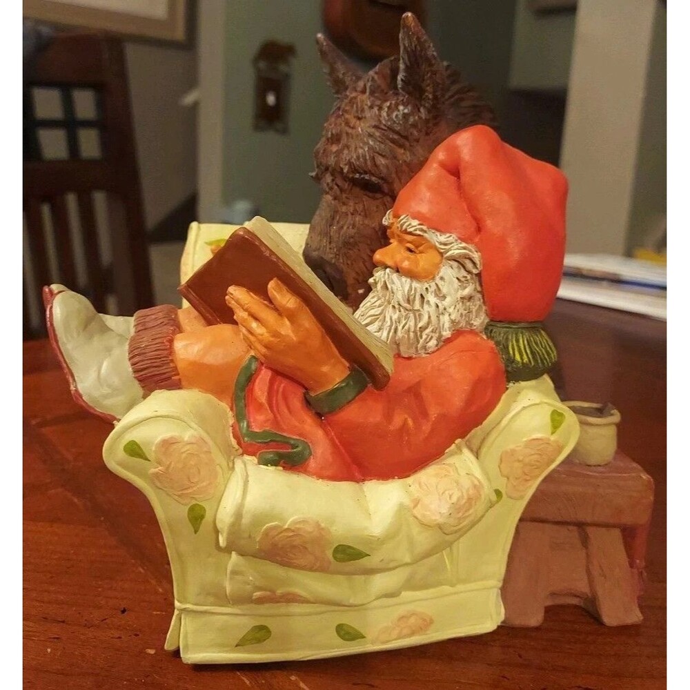 Vintage Enesco 1994 Klaus Wickl Sandman With Donkey 340464 Santa Figure Heavy